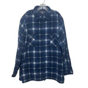 Croft & Barrow Button-Down Flannel Shirt Mens XXL Blue Plaid